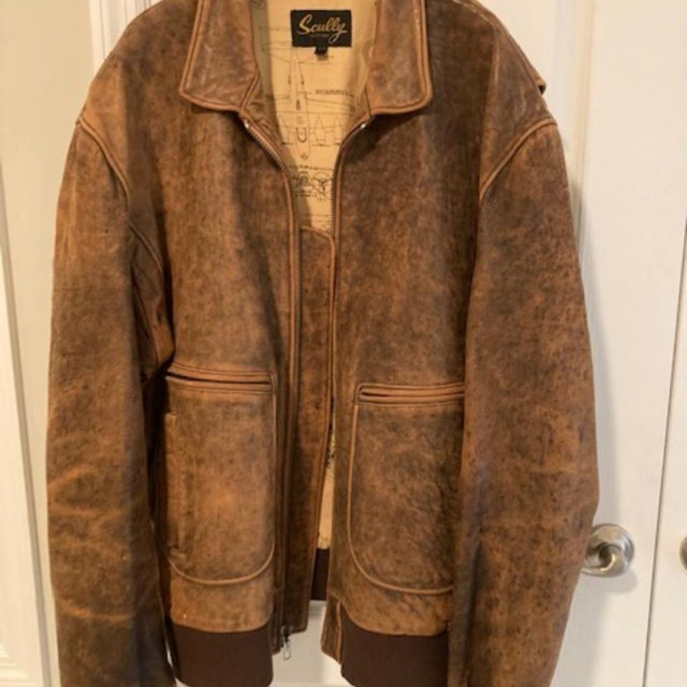 Men's Leather Bomber Jacket
